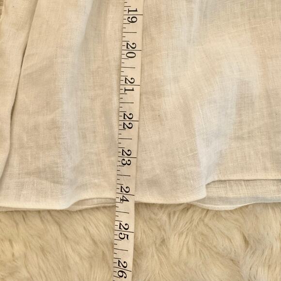 Diane Von Furstenberg Layla Button Up Linen Ruffle-Trim Top 6 - Picture 12 of 15